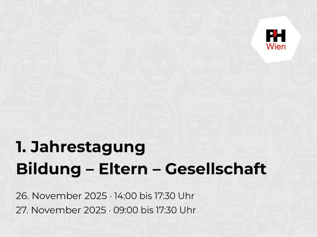 Sujet mit Text: 1. Jahrestagung Bildung - Eltern - Gesesllschaft